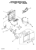 DISPENSER FRONT PARTS Diagram and Parts List for GS2SHAXSB03  Whirlpool Refrigerator