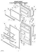 DOOR PARTS Diagram and Parts List for ET8WTKXKQ05  Whirlpool Refrigerator