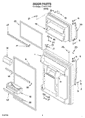 DOOR Diagram and Parts List for ET19GKXJW00  Whirlpool Refrigerator
