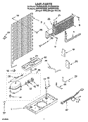 UNIT PARTS Diagram and Parts List for ET4WPKYKQ02  Whirlpool Refrigerator