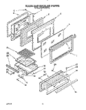 DOOR AND BROILER Diagram and Parts List for  Whirlpool Range