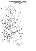 REFRIGERATOR SHELF Diagram and Parts List for GD5LHGXKT01  Whirlpool Refrigerator