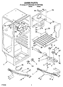 LINER PARTS Diagram and Parts List for ET4WSMYKQ02  Whirlpool Refrigerator