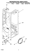 REFRIGERATOR LINER PARTS Diagram and Parts List for GD5RHAXRT00  Whirlpool Refrigerator