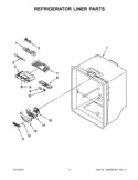 REFRIGERATOR LINER PARTS Diagram and Parts List for GB9FHDXWS08  Whirlpool Refrigerator