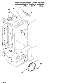 REFRIGERATOR LINER Diagram and Parts List for GD2SHGXLB01  Whirlpool Refrigerator