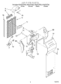 AIR FLOW Diagram and Parts List for GD22DFXFB02  Whirlpool Refrigerator