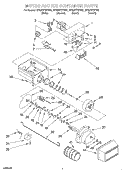 MOTOR AND ICE CONTAINER Diagram and Parts List for GD22DFXFB02  Whirlpool Refrigerator