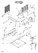 UNIT Diagram and Parts List for ET9LFKXKQ01  Whirlpool Refrigerator