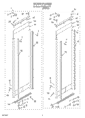 DOOR Diagram and Parts List for PVWM600LY0  Whirlpool Cabinet