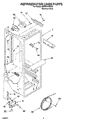 REFRIGERATOR LINER PARTS Diagram and Parts List for GD5PHAXMS00  Whirlpool Refrigerator
