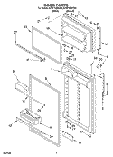 DOOR Diagram and Parts List for ET8FTEXKQ00  Whirlpool Refrigerator