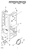 REFRIGERATOR LINER PARTS Diagram and Parts List for GD5SHAXMB00  Whirlpool Refrigerator