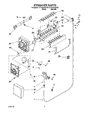 ICEMAKER Diagram and Parts List for ET18NMXDN06  Whirlpool Refrigerator