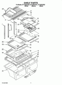 SHELF PARTS, OPTIONAL PARTS (NOT INCLUDED) Diagram and Parts List for  Whirlpool Refrigerator
