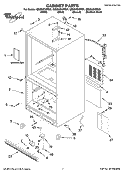CABINET PARTS Diagram and Parts List for GB2SHDXPT01  Whirlpool Refrigerator
