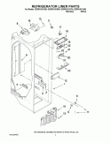 REFRIGERATOR LINER PARTS Diagram and Parts List for GD5RVAXVB04  Whirlpool Refrigerator