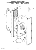 FREEZER DOOR PARTS Diagram and Parts List for GC3SHEXNB14  Whirlpool Refrigerator