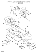 MOTOR AND ICE CONTAINER Diagram and Parts List for GD22SFXHS02  Whirlpool Refrigerator