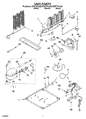 UNIT Diagram and Parts List for ET9FTTXLQ00  Whirlpool Refrigerator