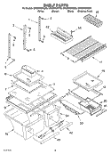 SHELF Diagram and Parts List for GR9SHKXKB00  Whirlpool Refrigerator