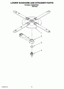 LOWER WASHARM AND STRAINER PARTS, OPTIONAL PARTS (NOT INCLUDED) Diagram and Parts List for  KitchenAid Dishwasher
