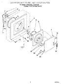 DRYER FRONT PANEL AND DOOR Diagram and Parts List for  Whirlpool Washer Dryer Combo
