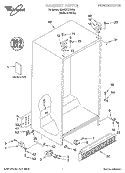 CABINET, LITERATURE Diagram and Parts List for GD22DKXHW00  Whirlpool Refrigerator