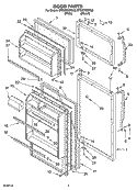 DOOR PARTS Diagram and Parts List for ET8GTKXKT02  Whirlpool Refrigerator