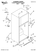 CABINET PARTS Diagram and Parts List for ET8FTEXRQ00  Whirlpool Refrigerator