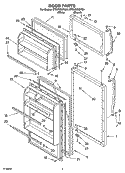 DOOR PARTS Diagram and Parts List for ET5WSEXKT01  Whirlpool Refrigerator