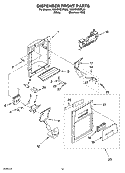 DISPENSER FRONT PARTS Diagram and Parts List for  Whirlpool Refrigerator