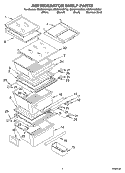 REFRIGERATOR SHELF PARTS Diagram and Parts List for GS2SHAXKS02  Whirlpool Refrigerator