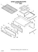 OVEN & BROILER Diagram and Parts List for TGP310LW0  Estate Range
