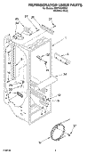 REFRIGERATOR LINER Diagram and Parts List for GD5THGXKS02  Whirlpool Refrigerator