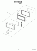 DOOR PARTS Diagram and Parts List for  Whirlpool Microwave