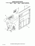 INNER DOOR PARTS Diagram and Parts List for  Whirlpool Dishwasher