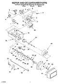 MOTOR AND ICE CONTAINER Diagram and Parts List for GD5SHGXLQ00  Whirlpool Refrigerator