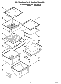 REFRIGERATOR SHELF PARTS Diagram and Parts List for GD5YHAXTL01  Whirlpool Refrigerator