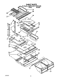 SHELF Diagram and Parts List for ET20PKXXN00  Whirlpool Refrigerator
