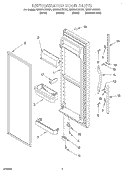 REFRIGERATOR DOOR Diagram and Parts List for GS6SHAXKQ01  Whirlpool Refrigerator