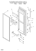 REFRIGERATOR DOOR Diagram and Parts List for GD25DFXFW01  Whirlpool Refrigerator
