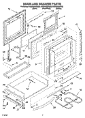 DOOR AND DRAWER PARTS Diagram and Parts List for  KitchenAid Range