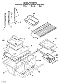 SHELF PARTS Diagram and Parts List for GT1SHTXMB01  Whirlpool Refrigerator