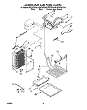 LOWER UNIT AND TUBE Diagram and Parts List for  KitchenAid Refrigerator