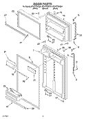 DOOR Diagram and Parts List for ET1FTTXKT01  Whirlpool Refrigerator