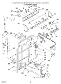 Part Location Diagram of 387402 Whirlpool Control Panel Hinge