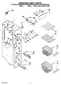FREEZER LINER PARTS Diagram and Parts List for GD5RHAXTQ00  Whirlpool Refrigerator