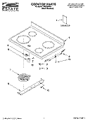 COOKTOP PARTS Diagram and Parts List for TES356MS1  Estate Range