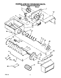 MOTOR AND ICE CONTAINER Diagram and Parts List for ED27DQXAW03  Whirlpool Refrigerator